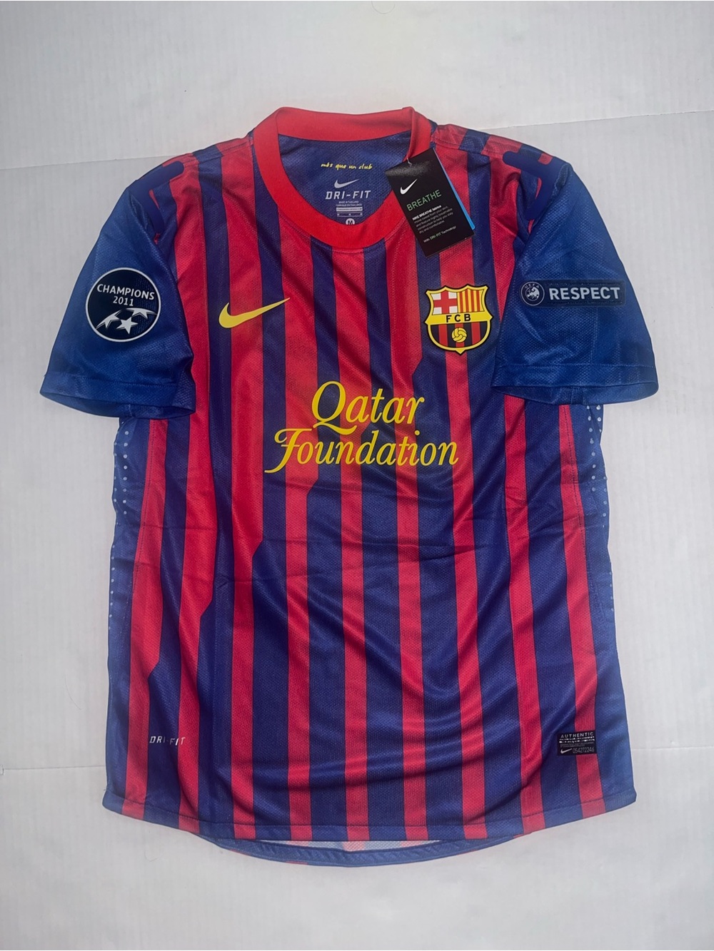 Messi 2011/12 Barcelona Home Jersey UCL Patches Size M